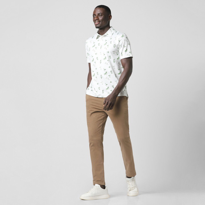 Performance Polo Happy Hour full body on model