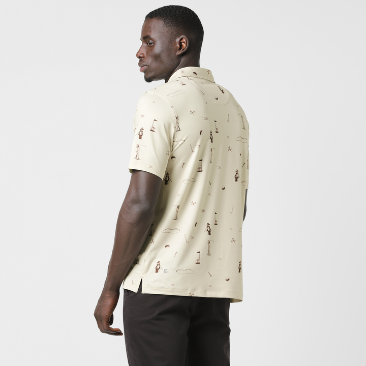 Performance Polo Sand Trap back on model