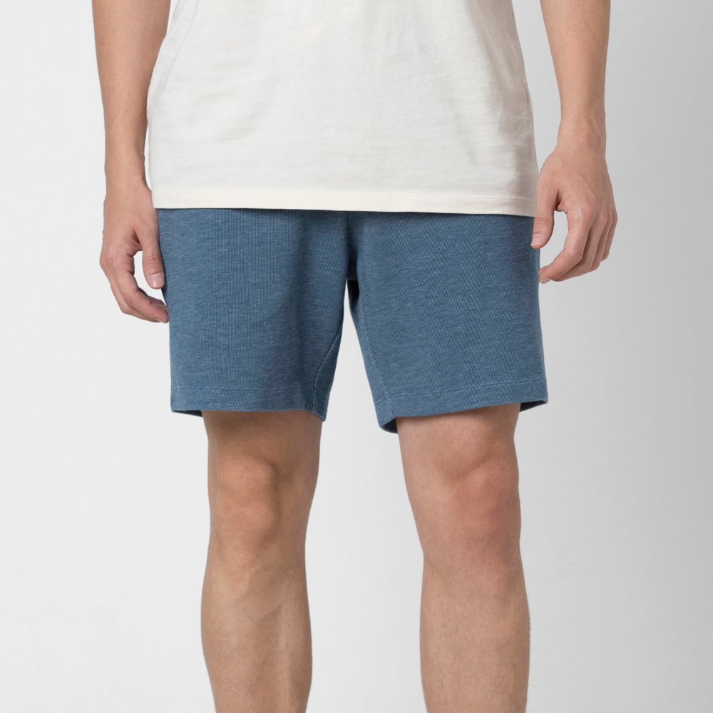 RR Short 7" Blue front on model