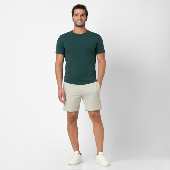 RR Short 7" Cream full body on model