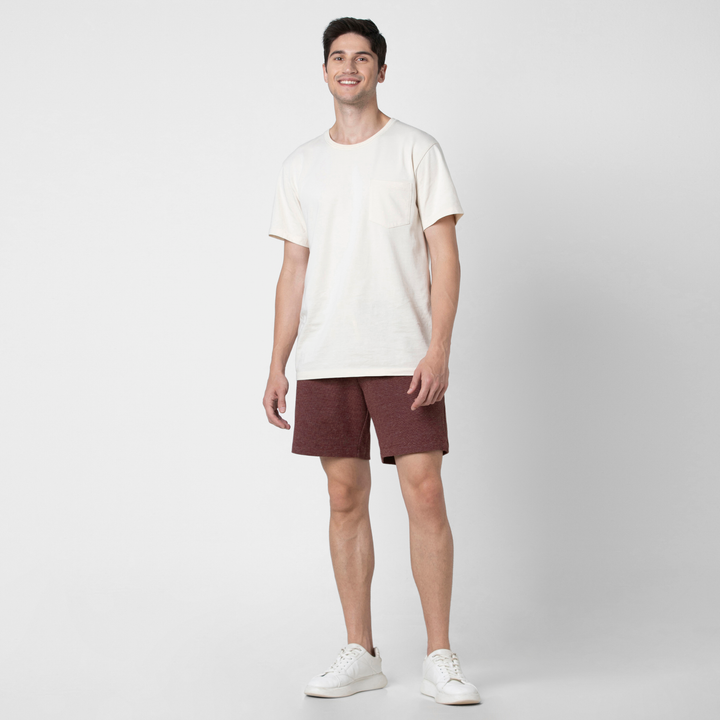RR Short 7" Maroon full body on model