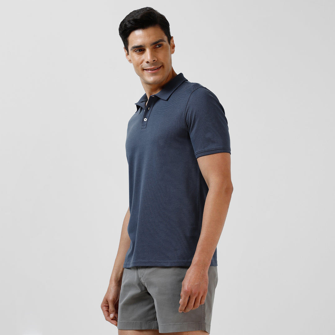 Range Polo Navy side on model