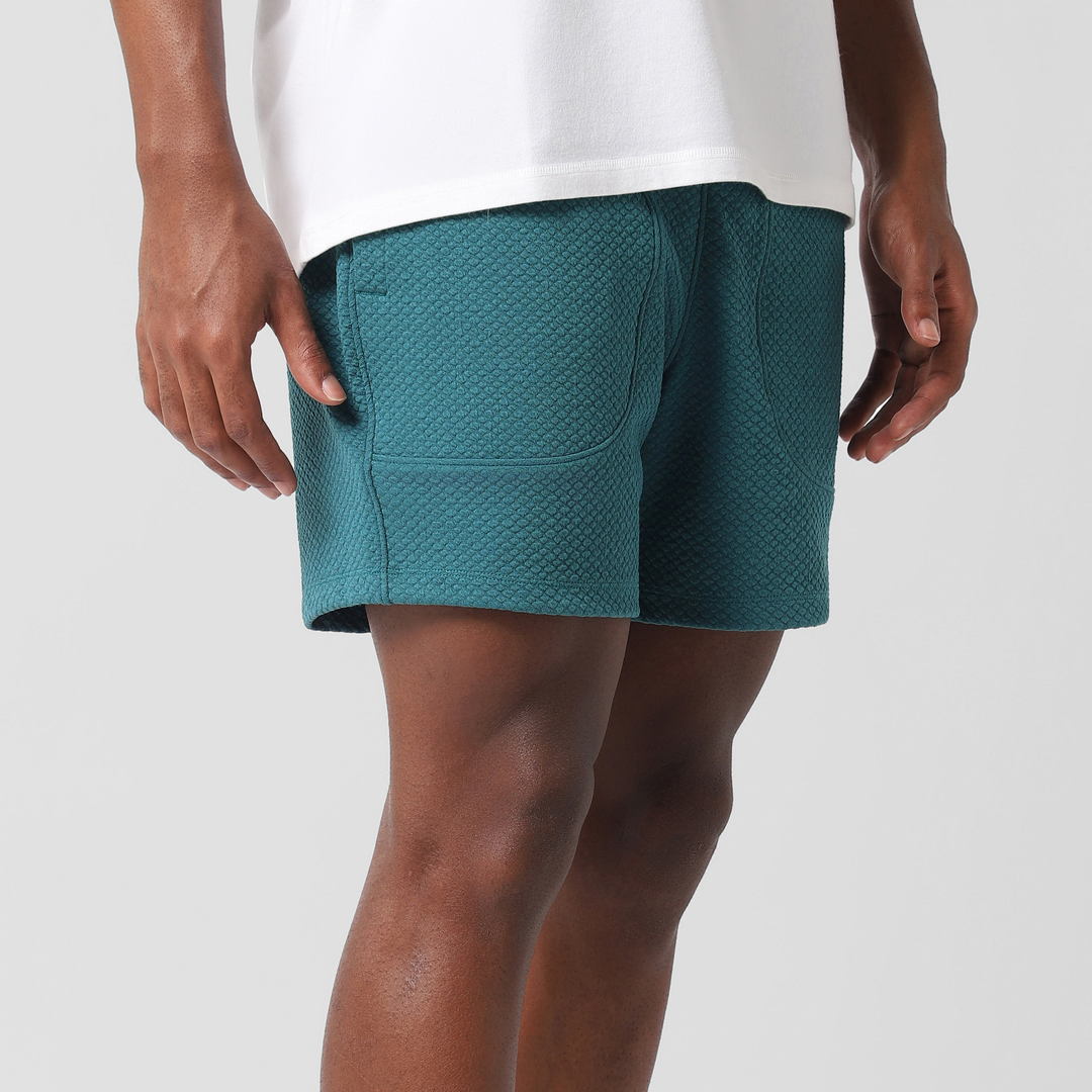 Roam Short 5.5" Dark Teal right side on model