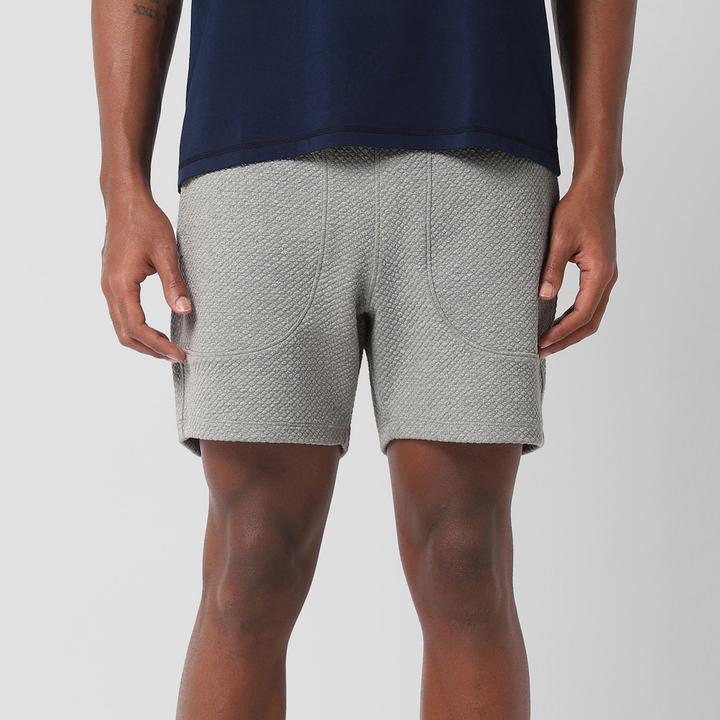 Roam Short 5.5" Heather Grey front on model