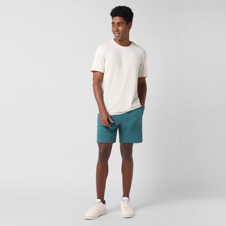 Roam Short 7" Dark Teal full body on model
