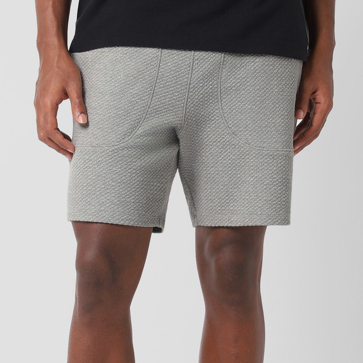 Roam Short 7" Heather Grey front on model
