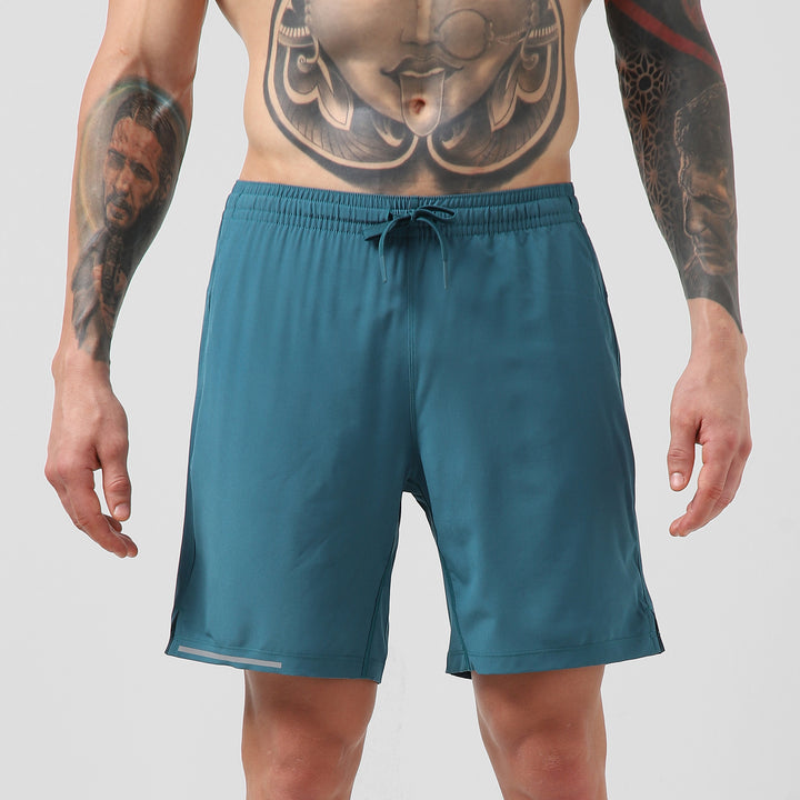 Run Short v2 7" Bright Ocean front on model