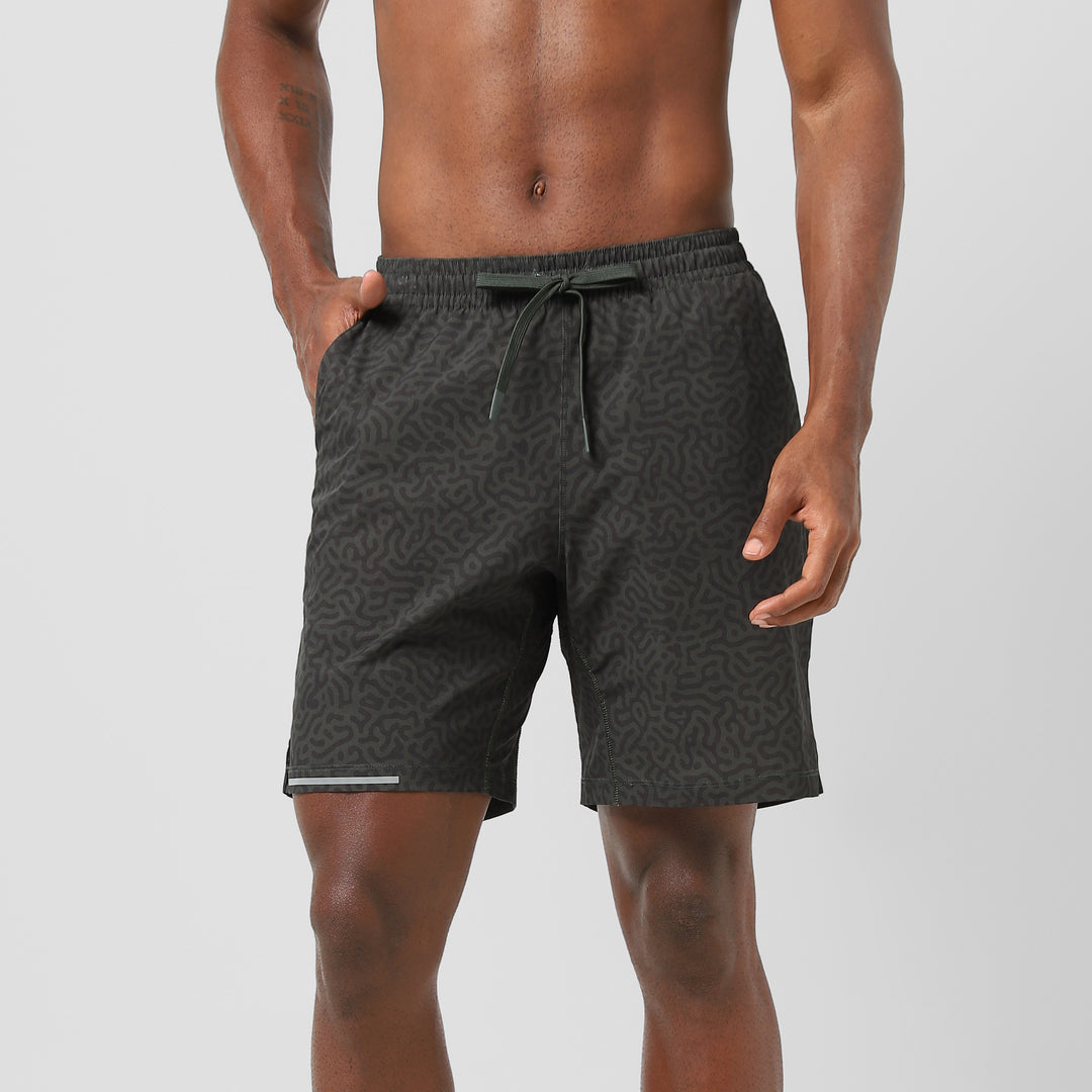 Run Short v2 7" Maze Green front on model