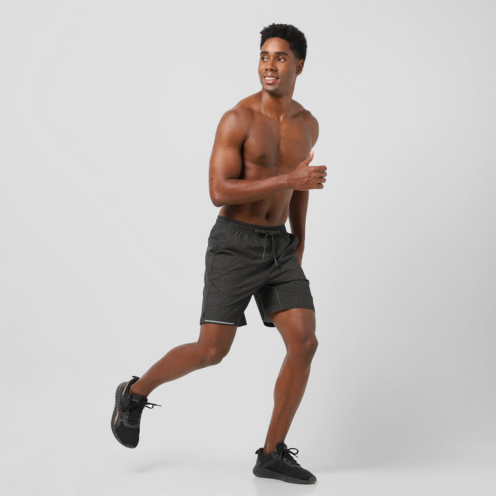 Run Short v2 7" Maze Green full body on model