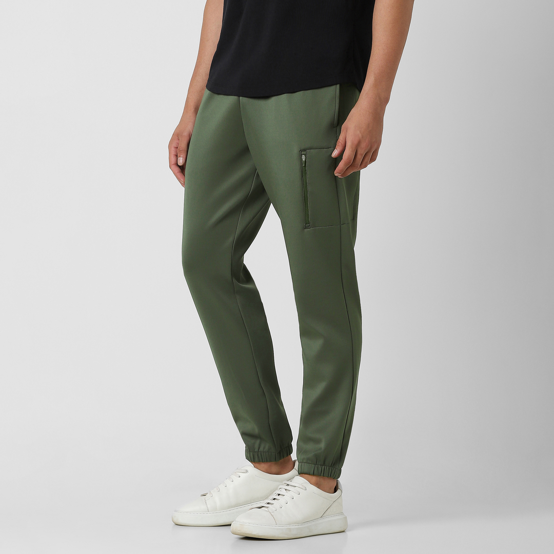 Scuba Jogger Military Green side on model