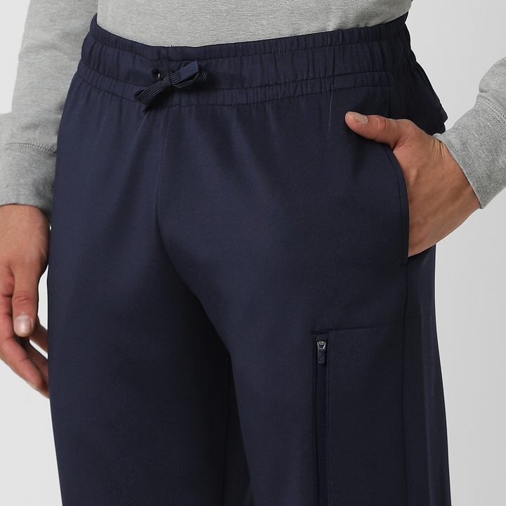 Scuba Jogger Navy close up front drawstring on model
