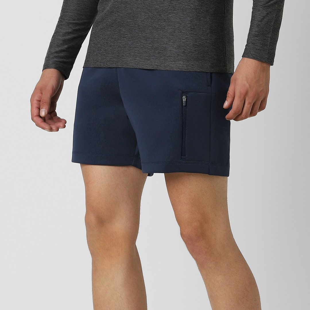 Scuba Short Navy side on model