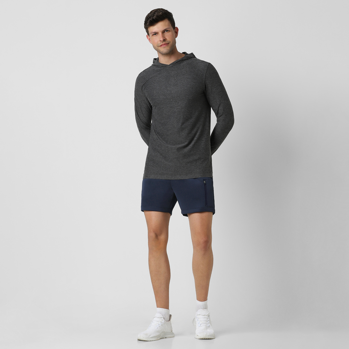 Scuba Short Navy full body on model