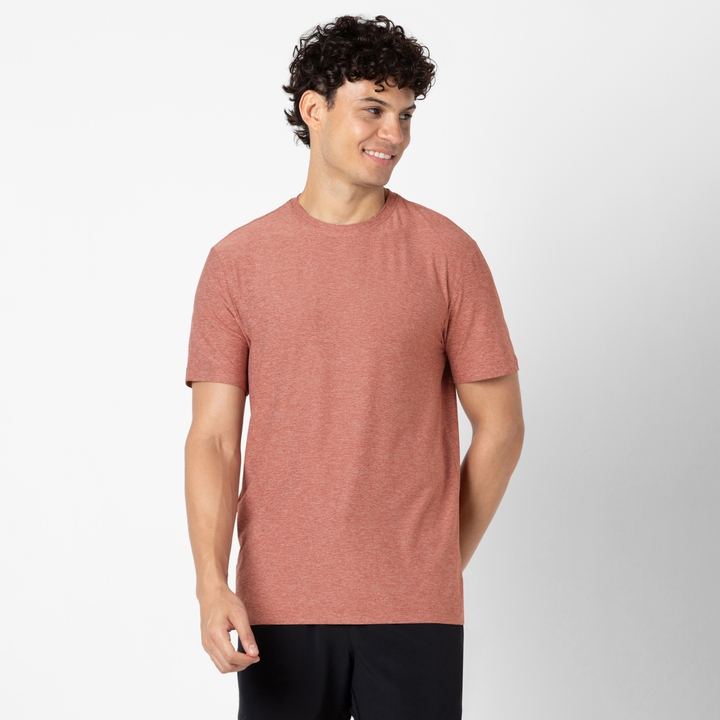Short Sleeve Tech Tee Brick front on model