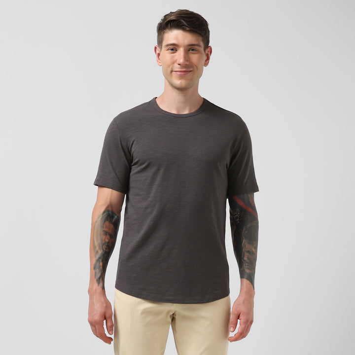 Slub Tee Coal front on model