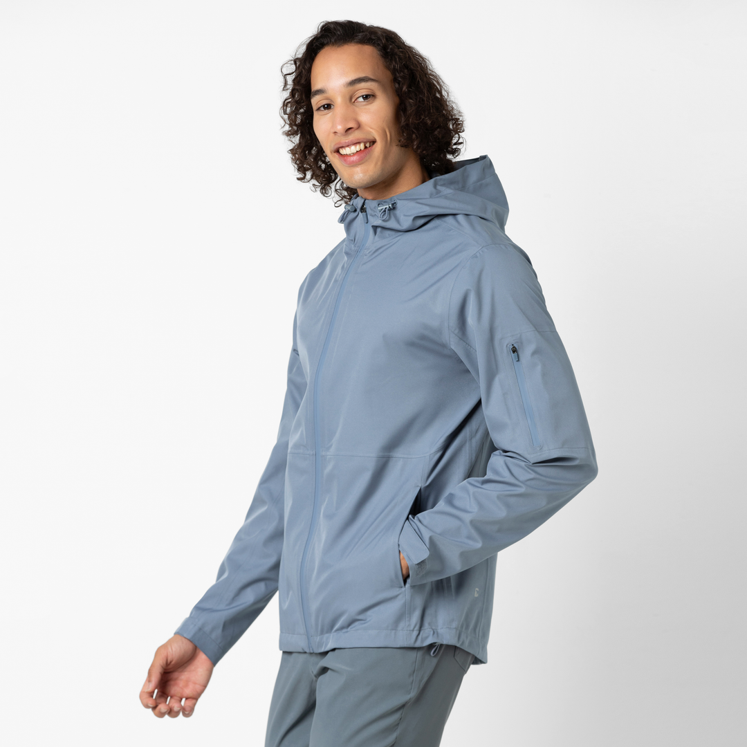 Storm Jacket Grey side on model