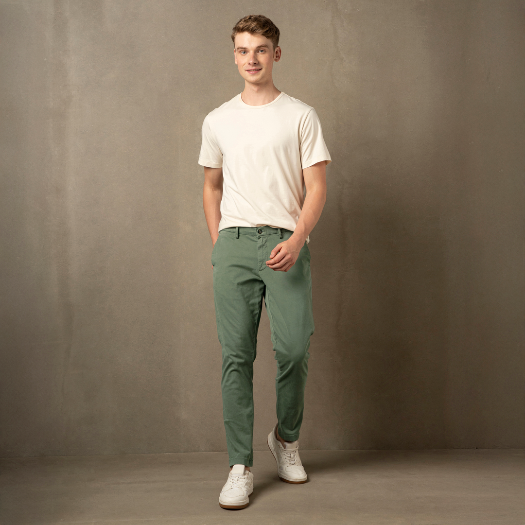 Stretch Chino Pant Fern full body on model