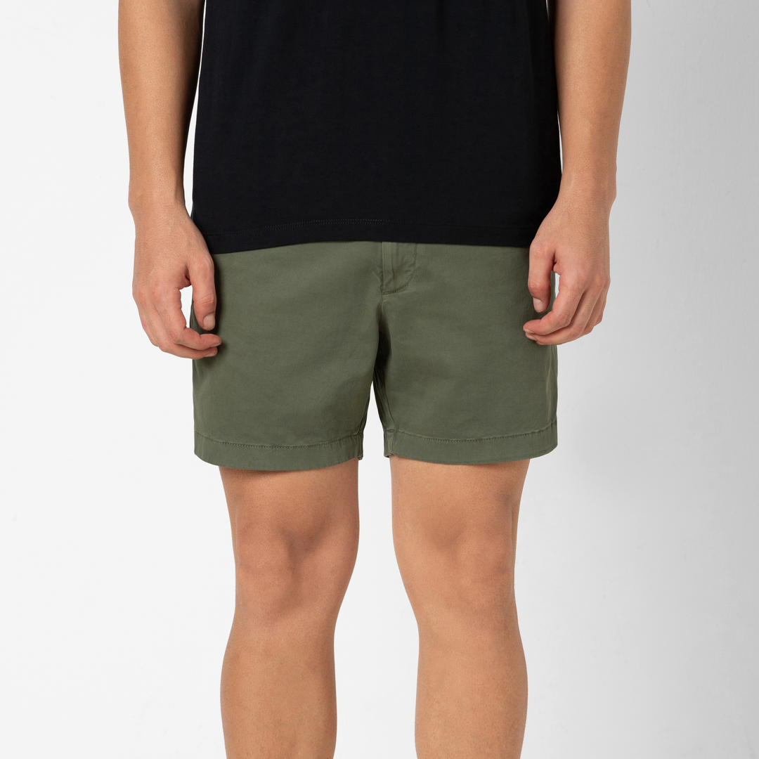 Stretch Chino Short Fern front on model