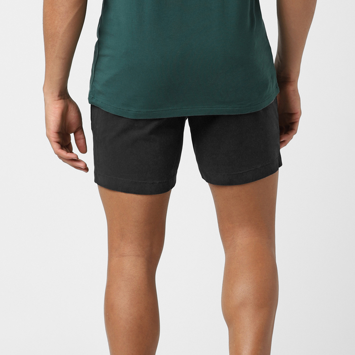 Stretch Chino Short 5" Black back on model