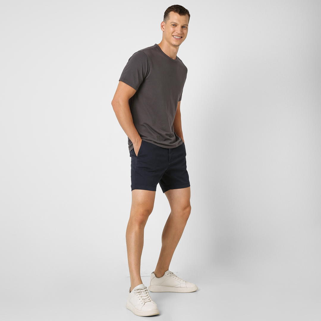 Stretch Chino Short 5" Navy full body on model