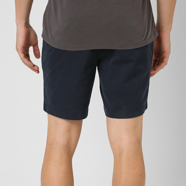 Stretch Chino Short 7" Navy back on model