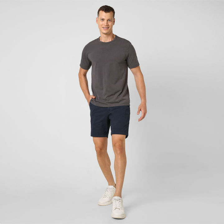 Stretch Chino Short 7" Navy full body on model