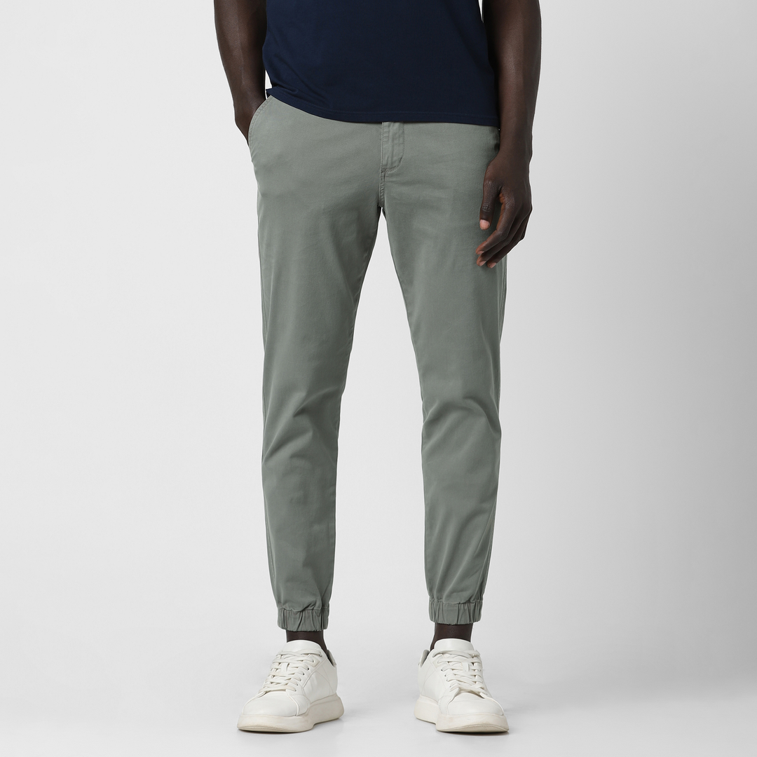 Stretch Jogger Grey front on model