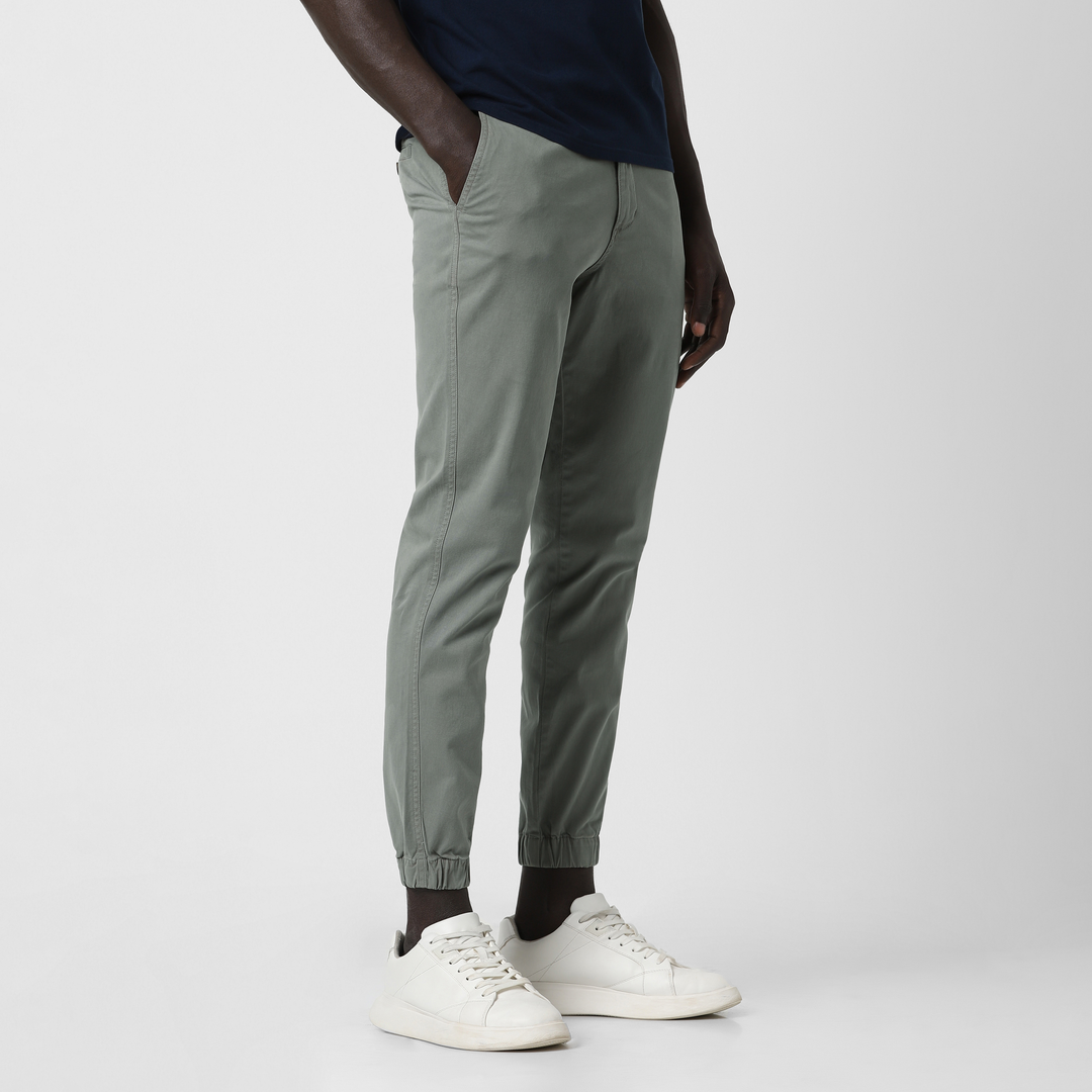 Stretch Jogger Grey side on model