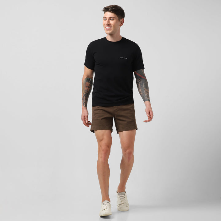 Stretch Short 5.5" Cocoa full body on model walking