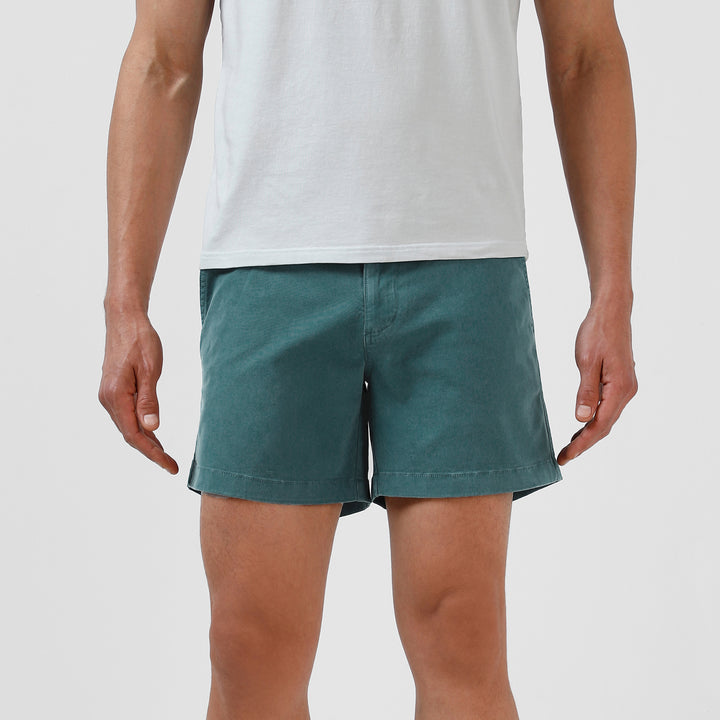Stretch Short 5.5" Dark Teal front on model
