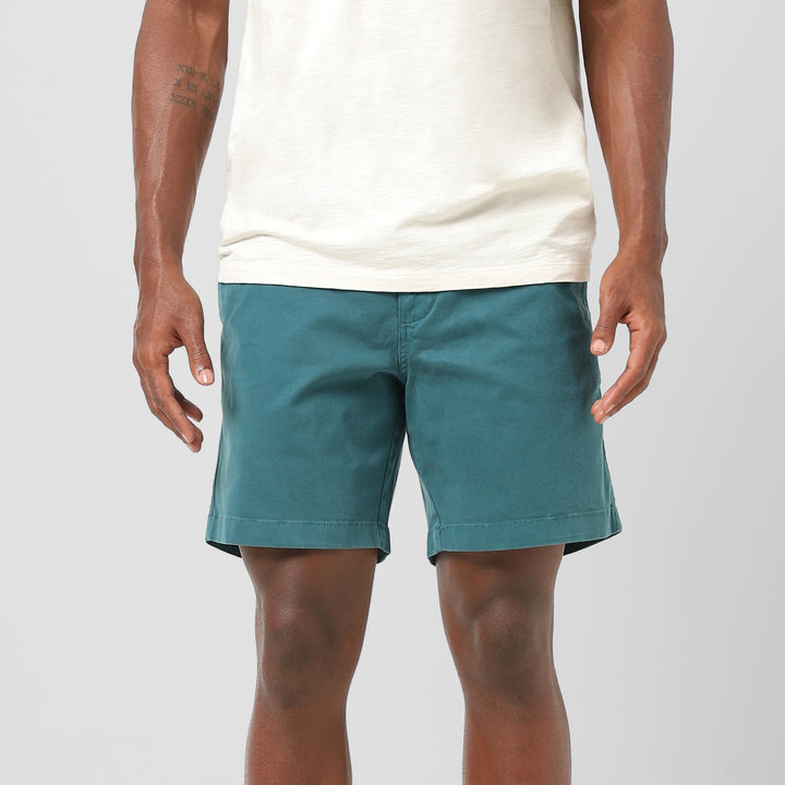 Stretch Short 7" Dark Teal front on model