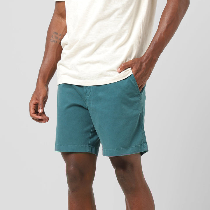 Stretch Short 7" Dark Teal side on model
