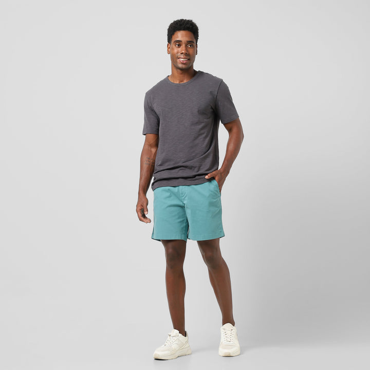 Stretch Short 7" on model worn with Slub Tee Coal