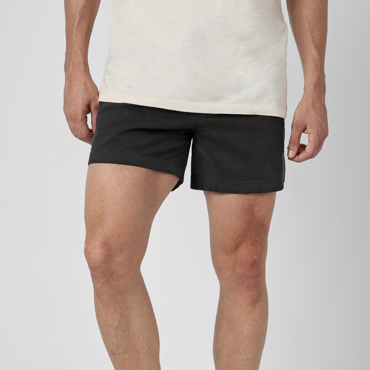 Stretch Short 5.5" Black front on model