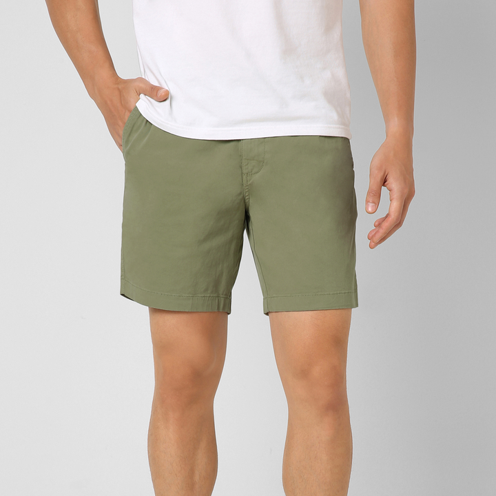 Stretch Short 7" Olive front on model
