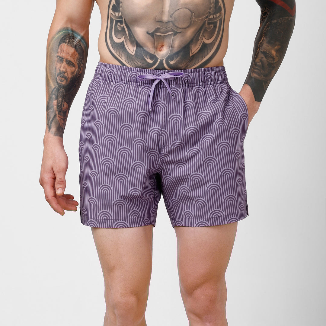 Stretch Swim 5.5" Lavender Deco front on model