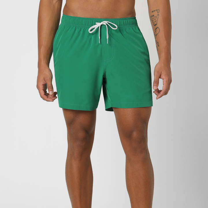 Stretch Swim Solid 5" Jade front on model