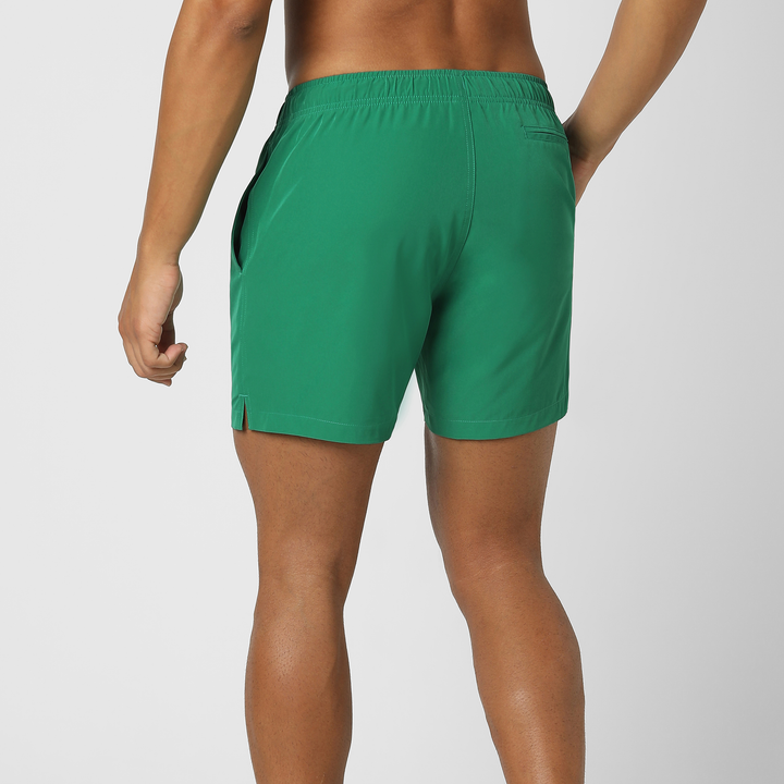 Stretch Swim Solid 5" Jade back on model