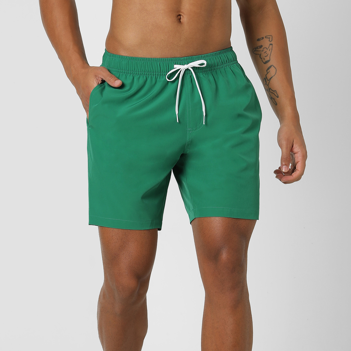 Stretch Swim Solid 7" Jade front on model
