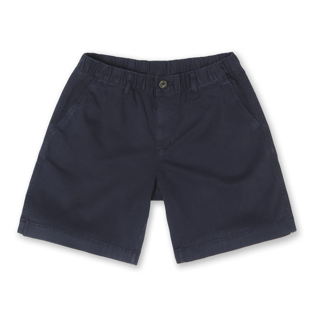 Stretch Short 7" Victory front with elastic waistband, belt loops, slant side pockets, and zipper fly