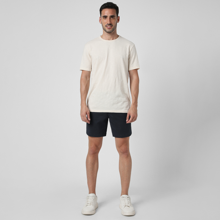 Stretch Short 7 Navy full body on model