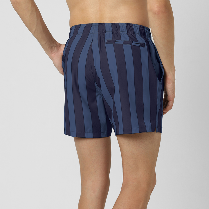 Stretch Swim 5.5" Midnight Stripe back on model