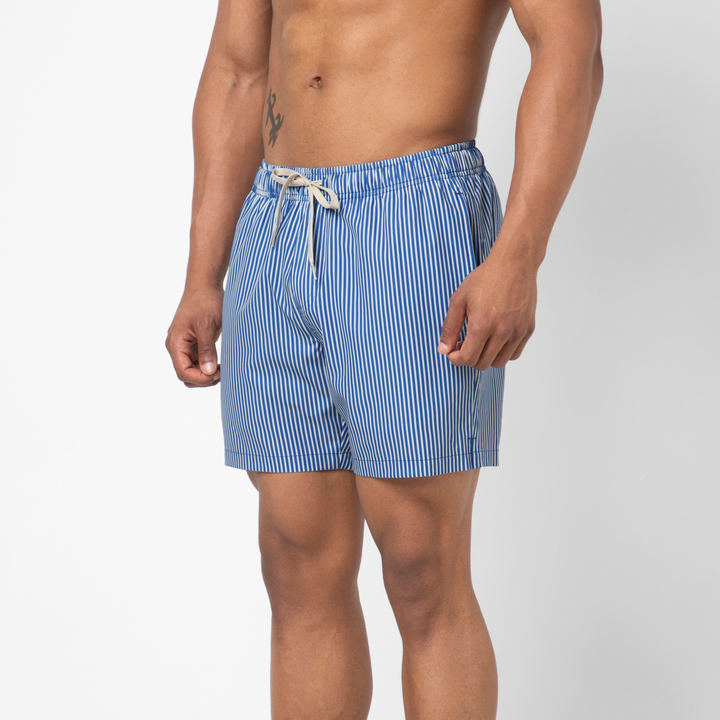 Stretch Swim 5.5" Pier Stripe side on model