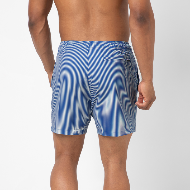 Stretch Swim 5.5" Pier Stripe back on model