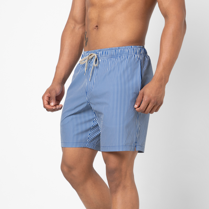 Stretch Swim 7" Pier Stripe side on model