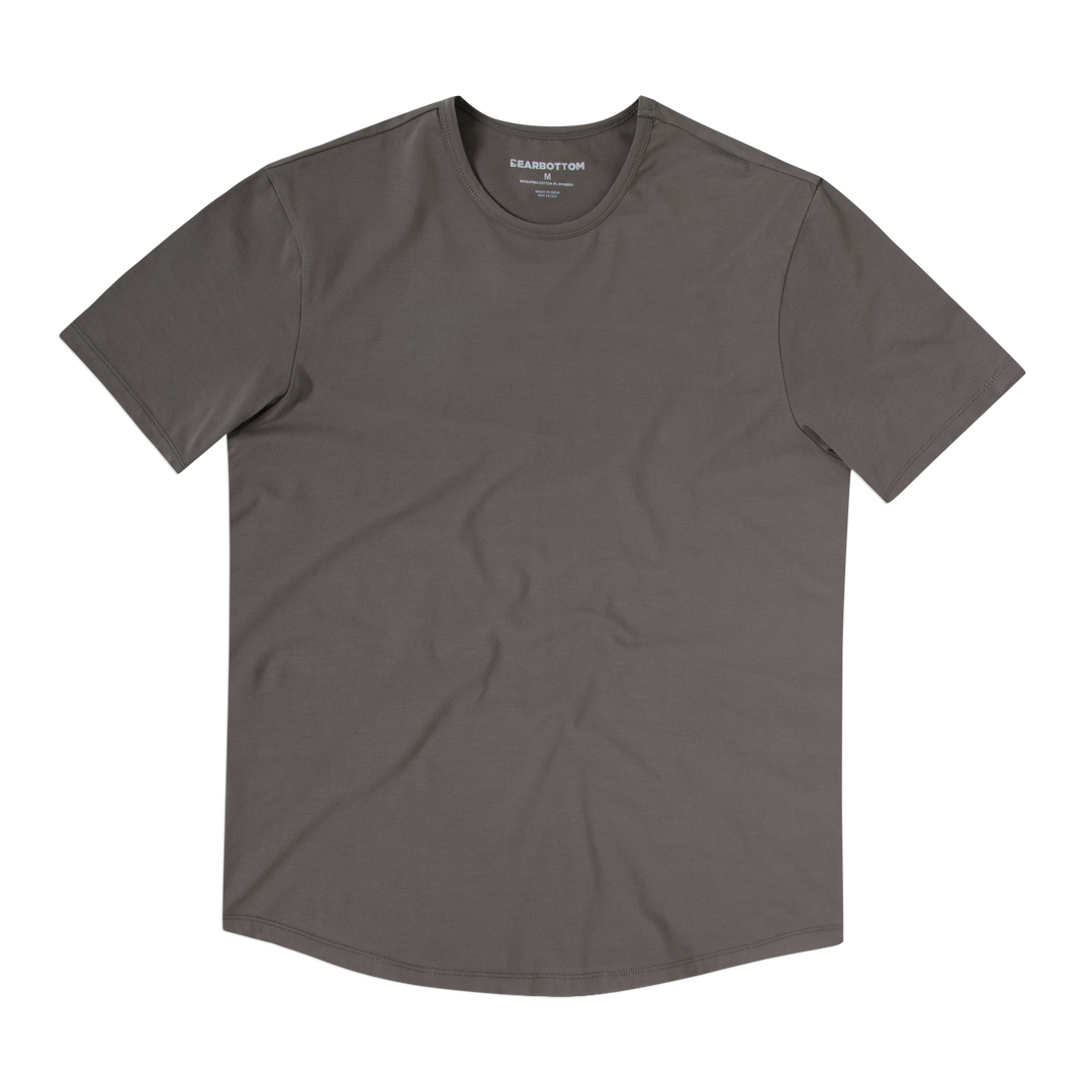 Supima Curved Tee Dark Grey front