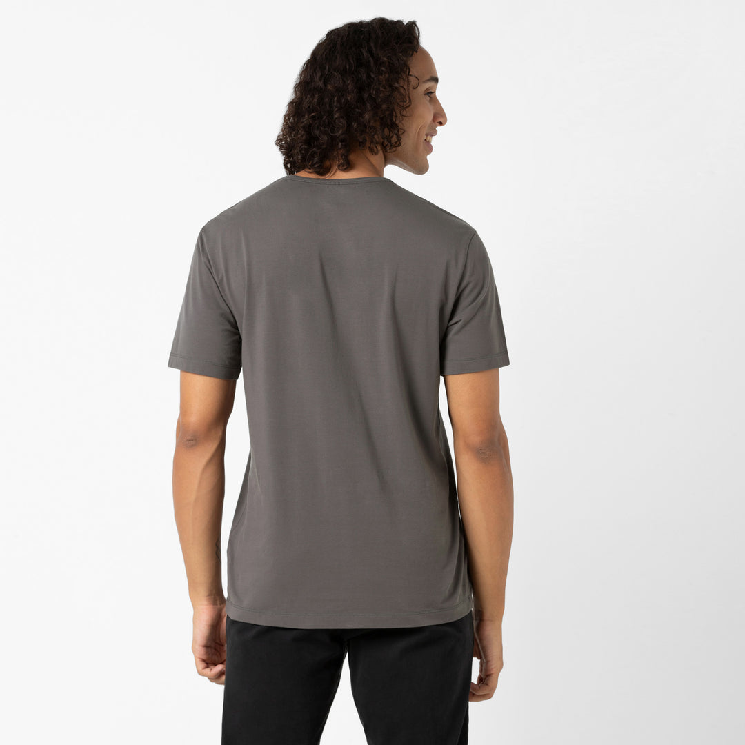 Supima Tee Dark Grey back on model