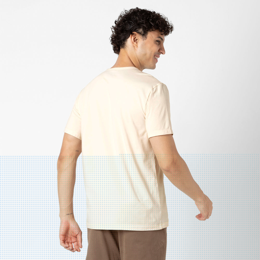 Supima Tee Ecru back on model