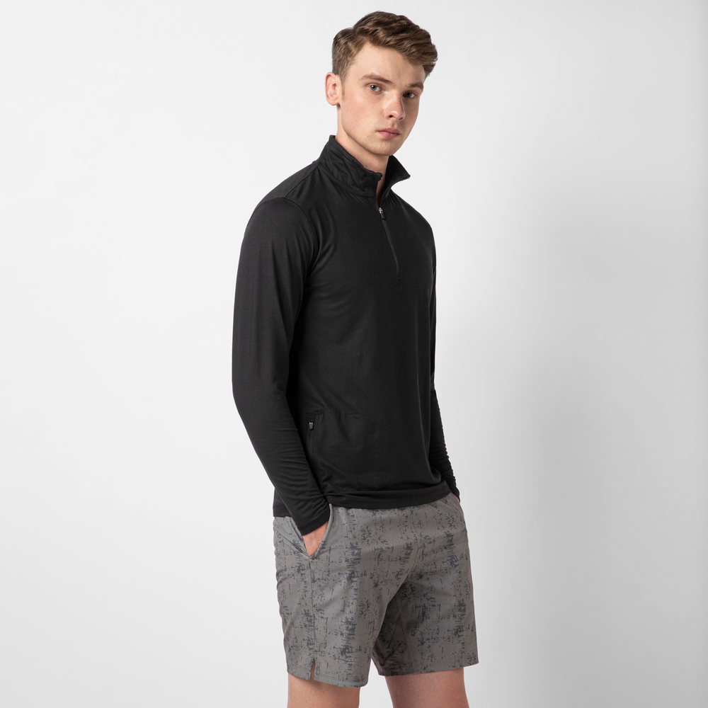 Tech Half-Zip Black side on model