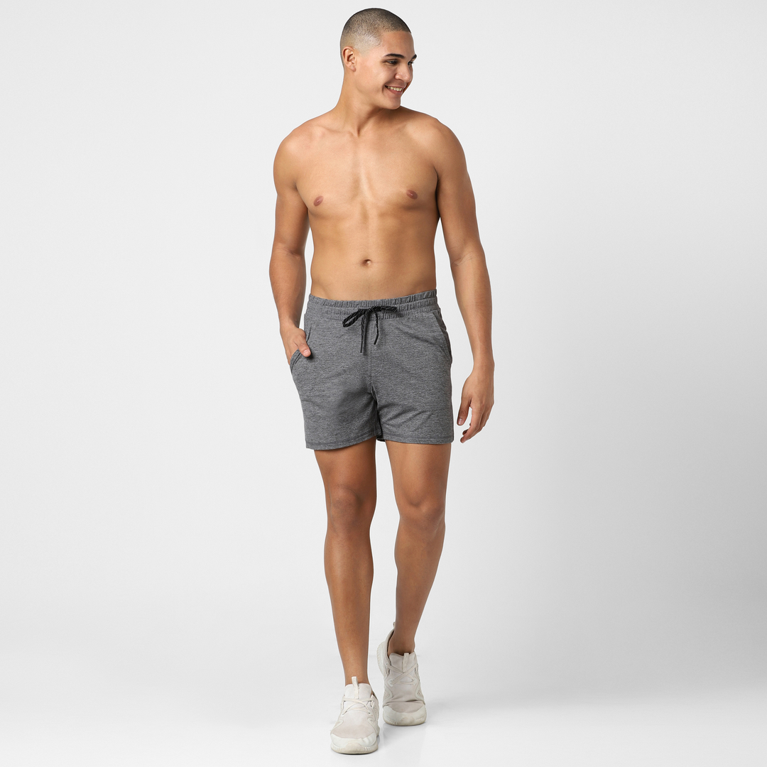 Tech Short 5" Grey full body on model